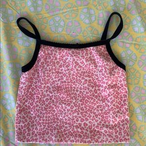 Pink cheeta brandy Melville top